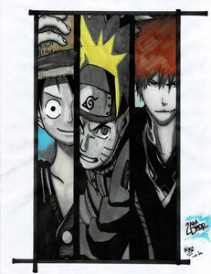Luffy, Ichigo and Naruto Anime Tshirt